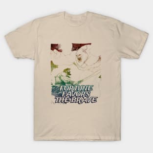 "Fortune Favors The Brave" Vintage Barbarian Fantasy T-Shirt
